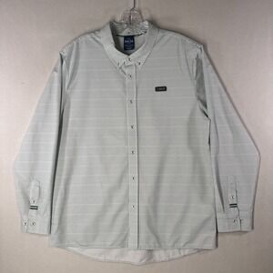 Mexico Maja Sportswear Button Down Shirt White Green Check Size L Excellent